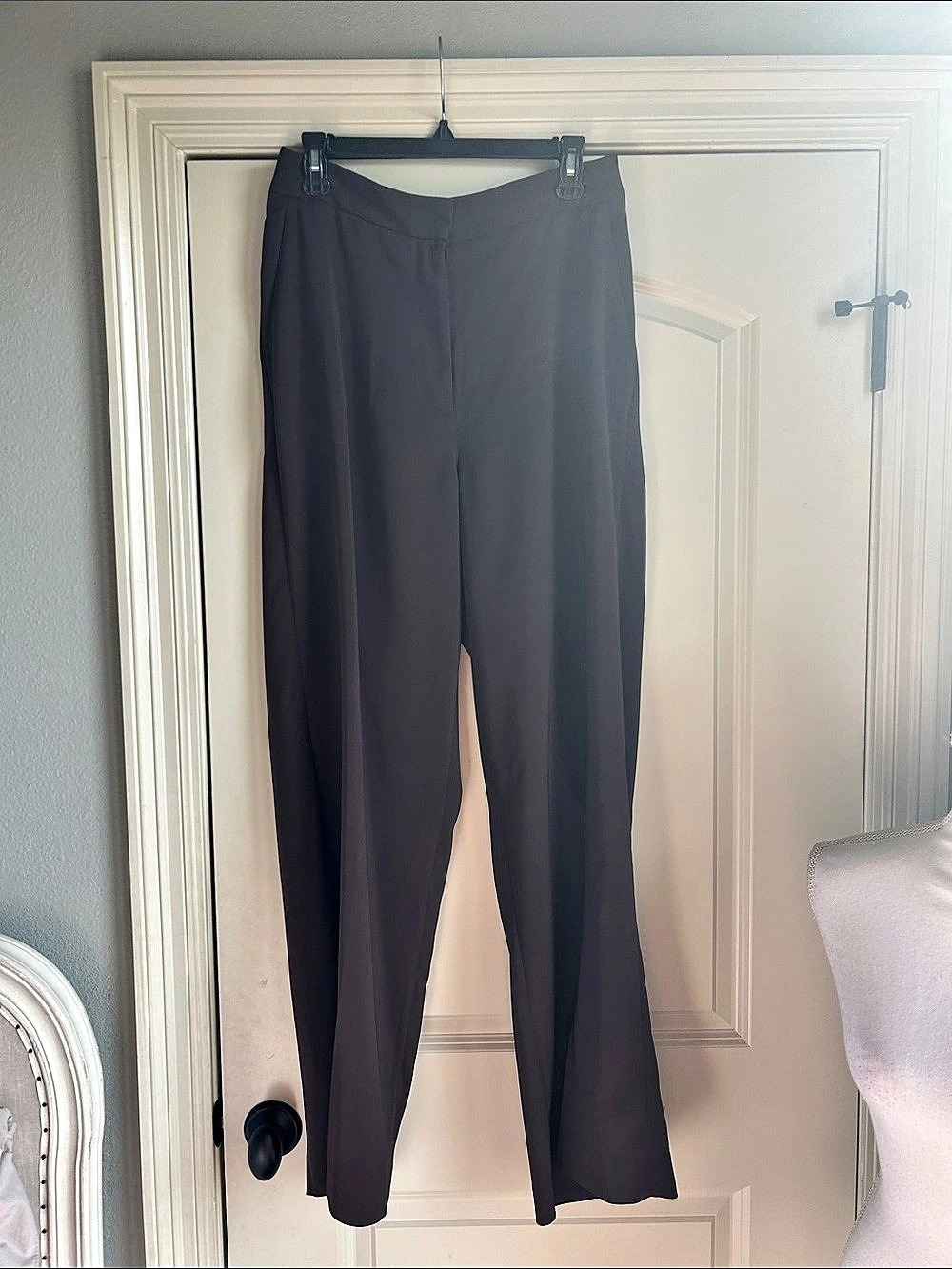 Quince Stretch Crepe Classic Trouser Pants Brown Size 14
